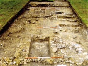 Wall foundations and graves in the centre of the chapel