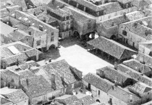  Central square of bastide' town in southern France