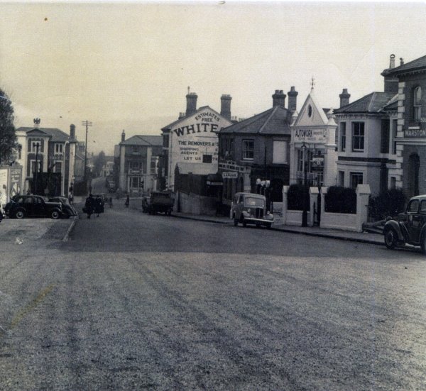 Station Hill, looking downhill from the station towards the Andover Road junction