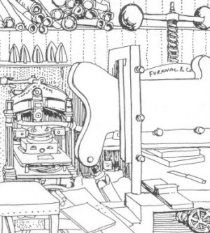 Guillotine with arming press behind