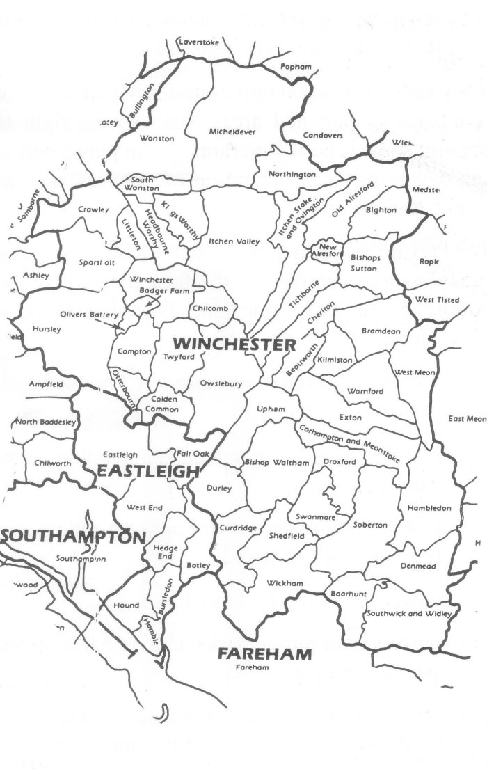 Map showing size of Winchester City District Council