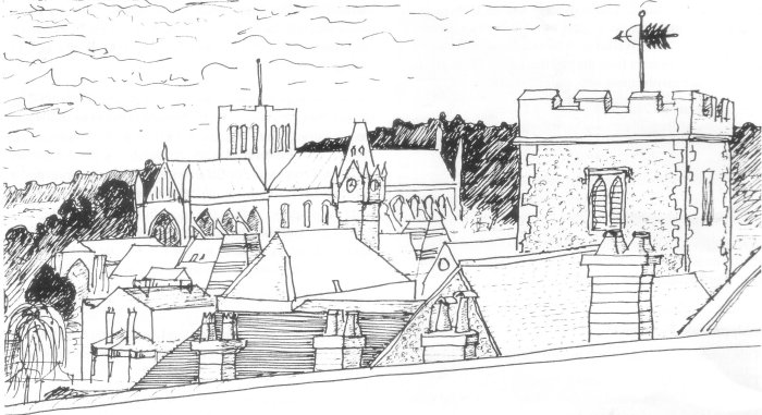 View of Winchester westwards from Magdalen Hill