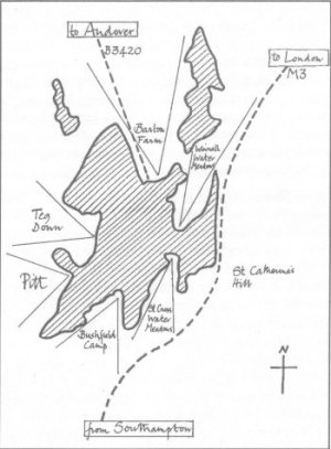 Diagram of Winchester's built up area