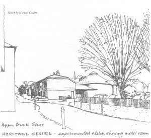 Heritage Centre - experimental sketch showing model room