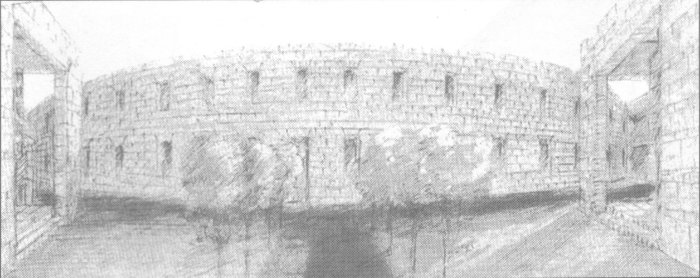 A city wall as a car park