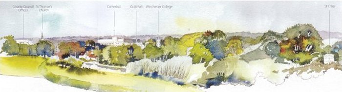 View of Meads across to Winchester College